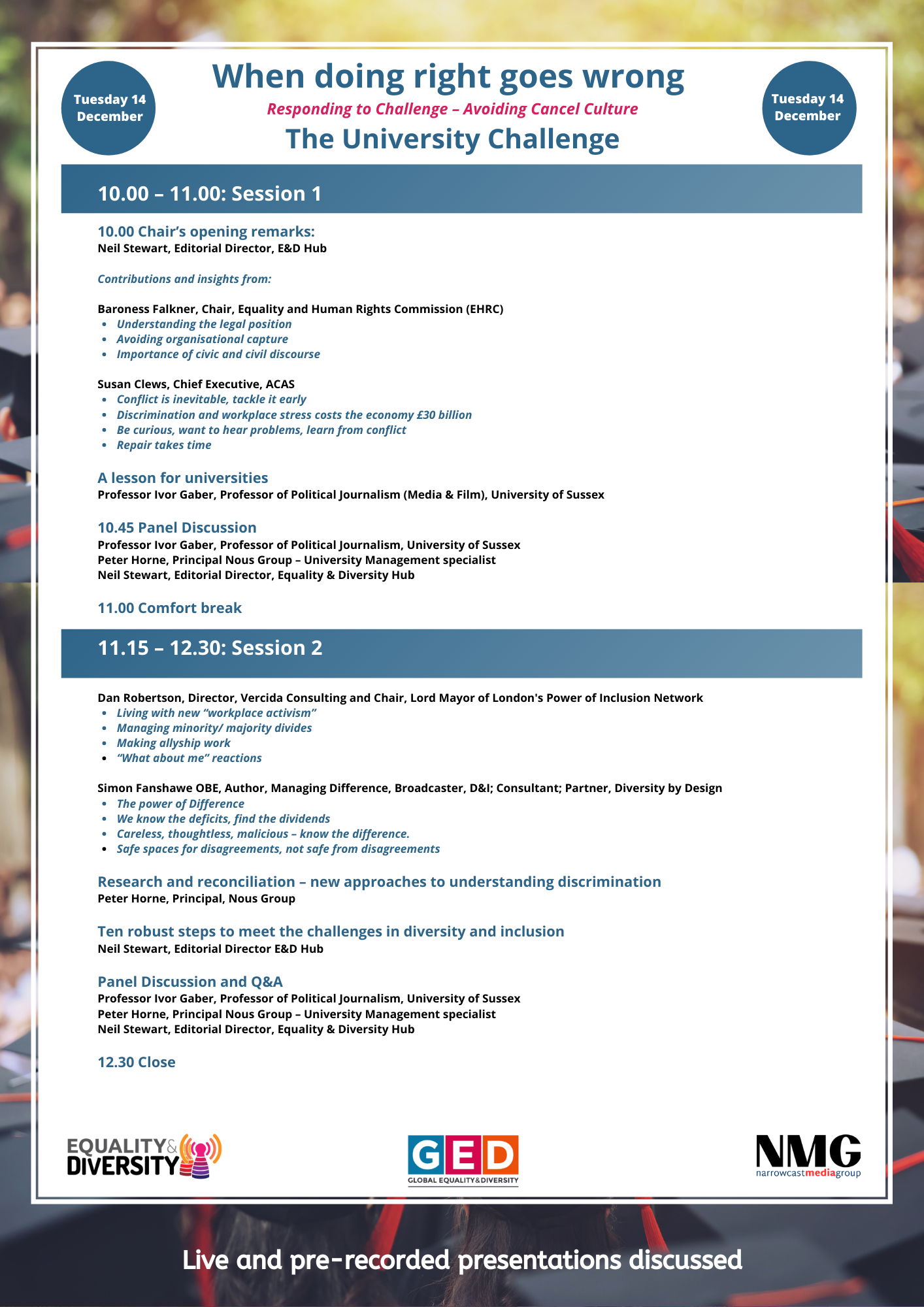 University Challenge Agenda